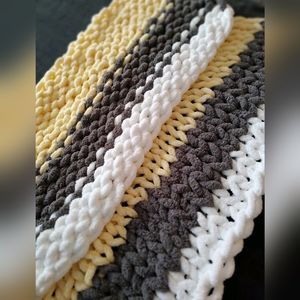 Hand-made chunky knit blanket